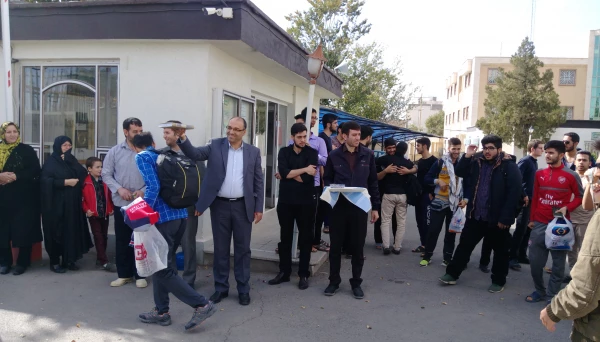 بدرقه دانشجو معلمان شرکت کننده در پیاده روی اربعین 97- پردیس شهید بهشتی زنجان