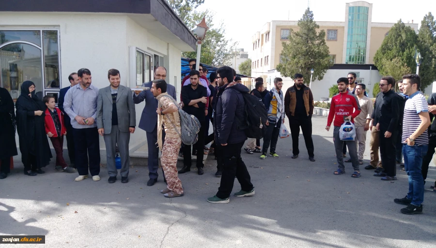 بدرقه دانشجو معلمان شرکت کننده در پیاده روی اربعین 97- پردیس شهید بهشتی زنجان