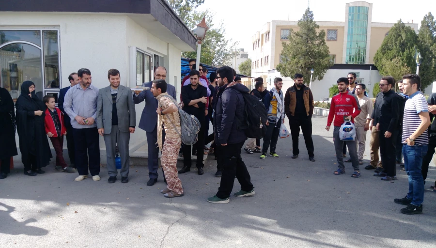 بدرقه دانشجو معلمان شرکت کننده در راهپیمایی اربعین از پردیس شهید بهشتی زنجان - 3 آبان 97