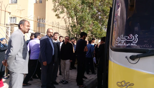 بدرقه دانشجو معلمان شرکت کننده در راهپیمایی اربعین از پردیس شهید بهشتی زنجان - 3 آبان 97