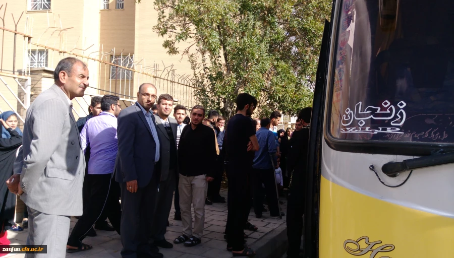 بدرقه دانشجو معلمان شرکت کننده در راهپیمایی اربعین از پردیس شهید بهشتی زنجان - 3 آبان 97