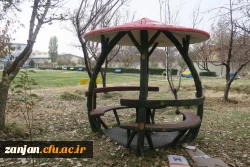 نصب آلاچیق در فضای سبز پردیس شهید بهشتی زنجان