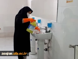 فرایند ایزالسیون و گند زدایی تمامی فضاهای  پردیس الزهرا(س) 2