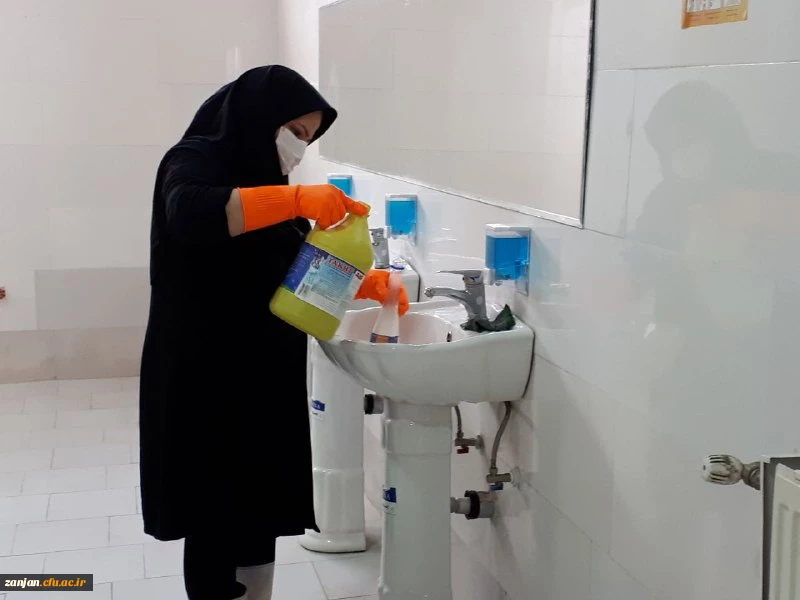 فرایند ایزالسیون و گند زدایی تمامی فضاهای  پردیس الزهرا(س) 2