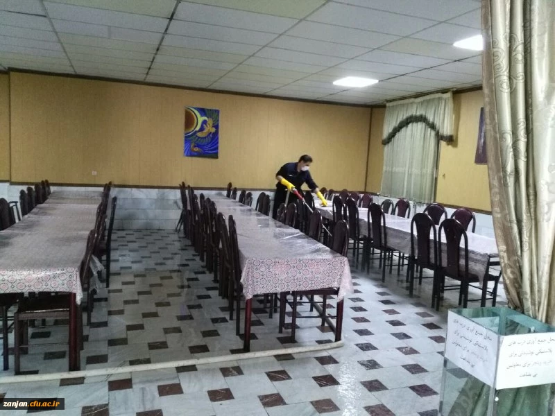 فرایند ایزالسیون و گند زدایی تمامی فضاهای  پردیس الزهرا(س) 2