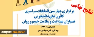 دانشجویی پردیس الزهرا اعلام کرد:

نتایج نهایی  انتخابات کانون همیاران سلامت دانشجویی پردیس الزهرا(س) 