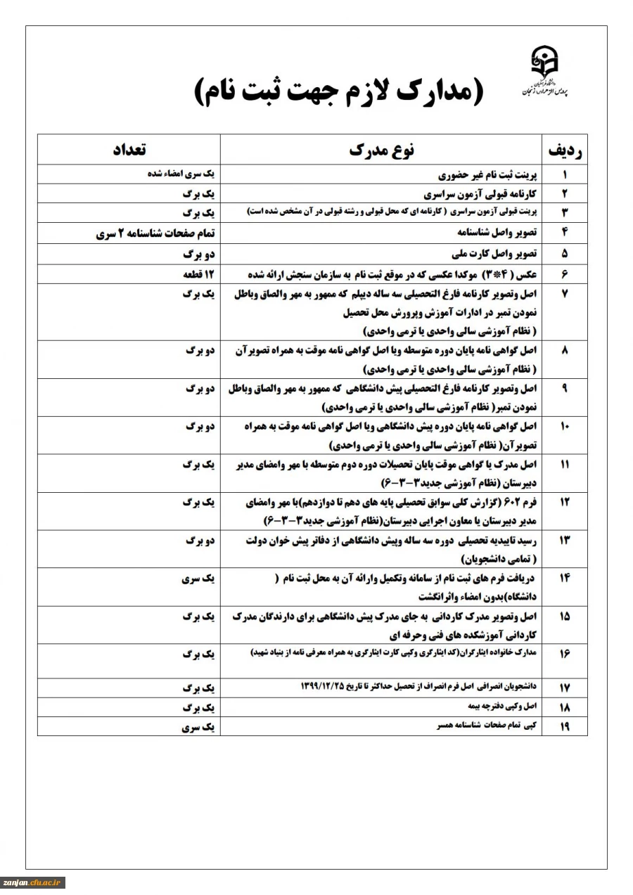 نحوه وزمان ثبت نام حضوری  2