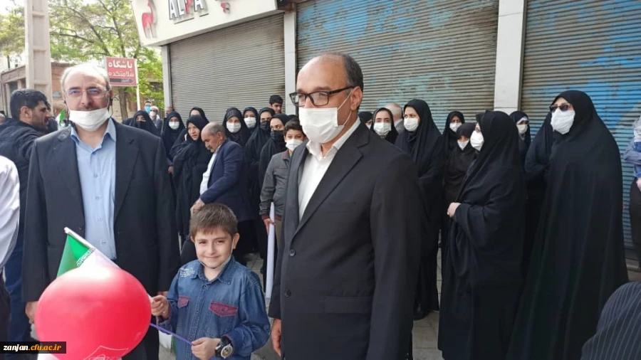 حضور اساتید، کارکنان و دانشجو معلمان  پردیس الزهرا(س) در راهپیمائی روز قدس 2