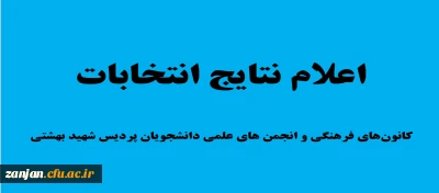 با شمارش آراء انتخابات اعلام شد:

اسامی اعضای شورای مرکزی کانون های فرهنگی و انجمن های علمی پردیس شهید بهشتی زنجان