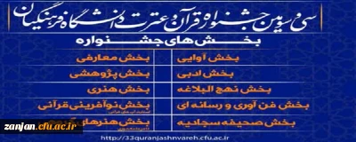 برگزاری سی و سومین جشنواره قرآن و عترت در دانشگاه فرهنگیان استان زنجان